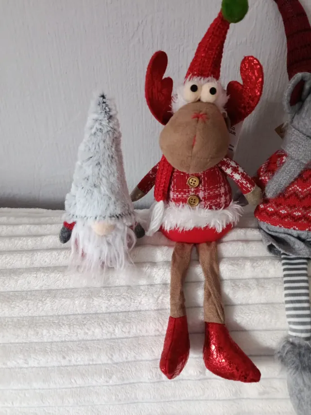 Oferta!! 3 Bonecos de Natal: Rena, Gnomo e Rato