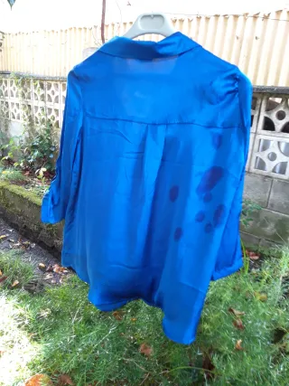 Camisa sedosa azul