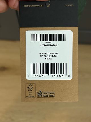 Piumino The North Face nero e verde