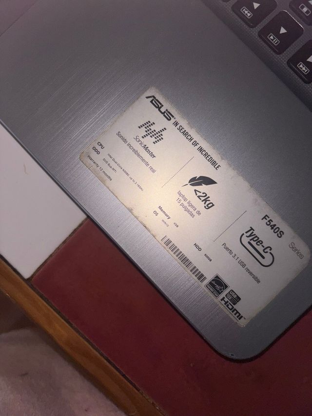 Portátil Asus Gris/Plateado