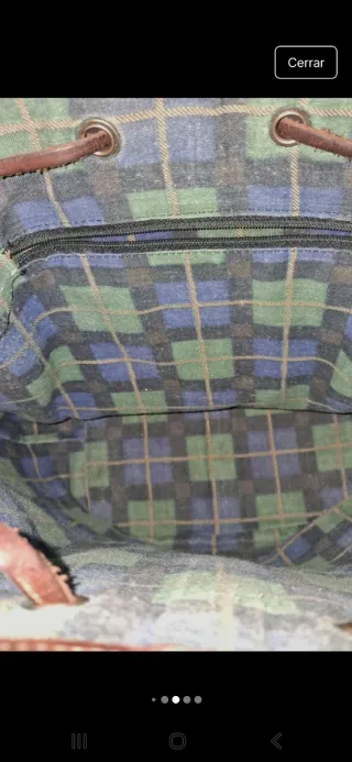 Bolso bombonera de piel marrón Wrangler