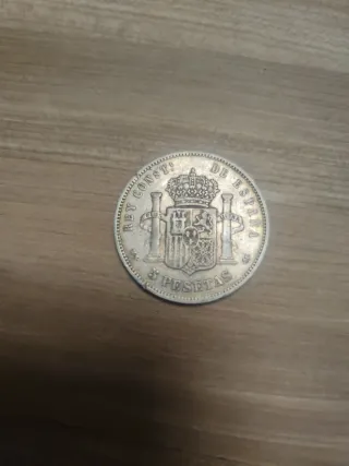 Moneda Plata Alfonso XII 1885