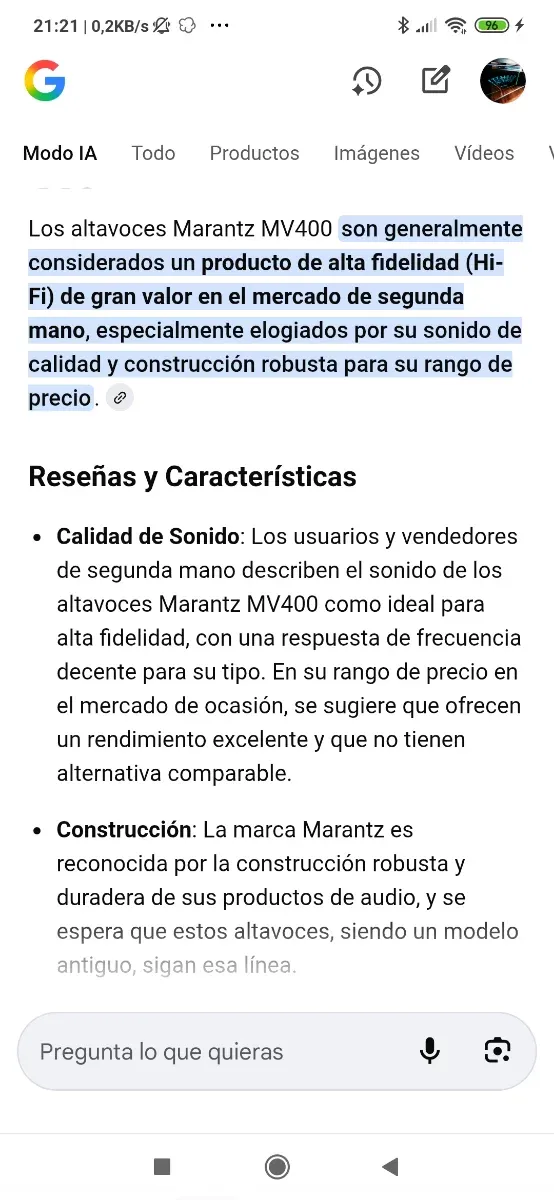 Altavoces Marantz MV-400