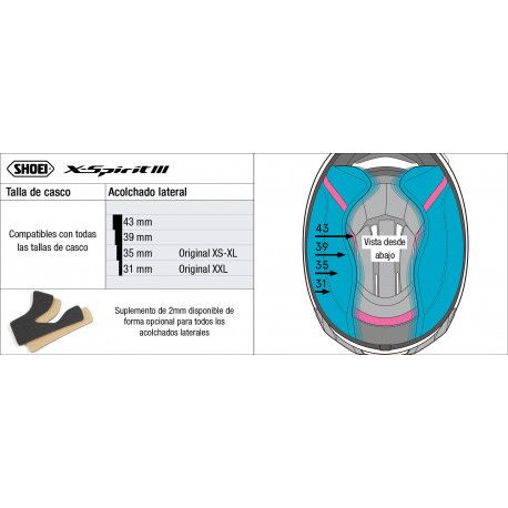 RECAMBIO SHOEI ACOLCHADO LATERAL TIPO I