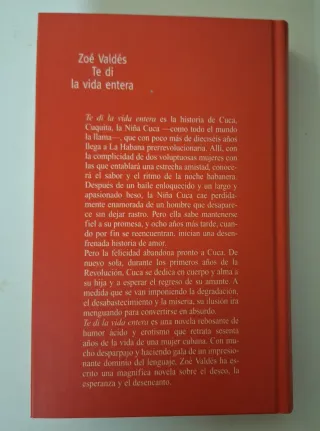 "Te di la vida entera", de Zoé Valdés