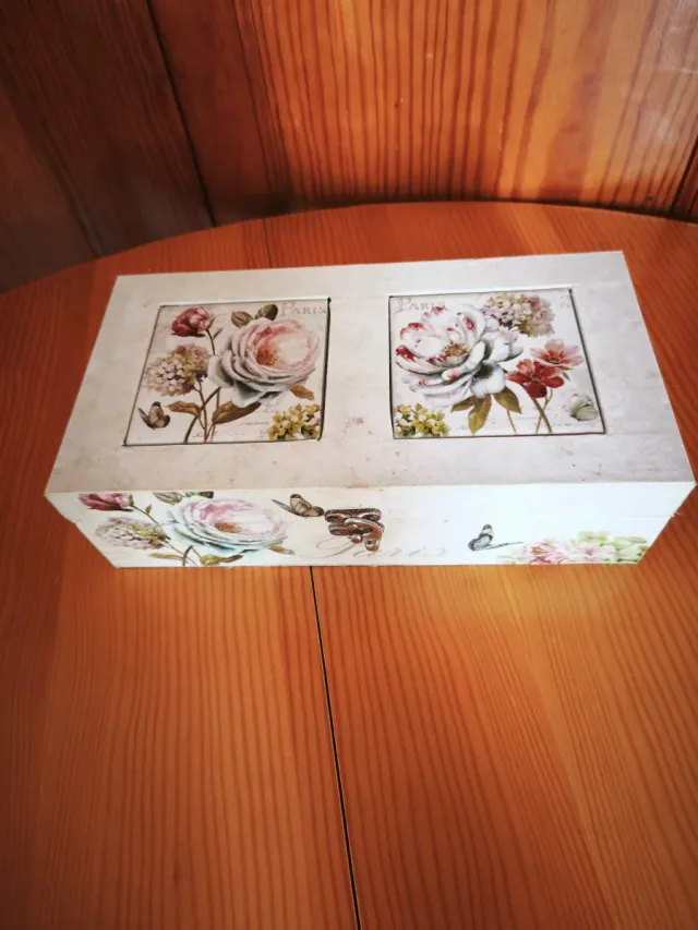 Caja Joyero Decorada Paris Flores Mariposas