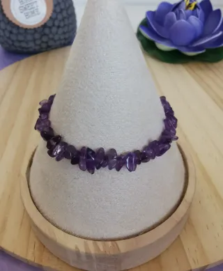 Pulsera Amatista Natural Plata