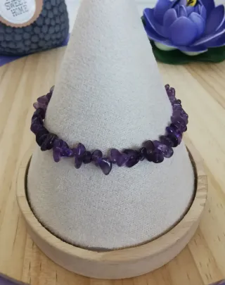 Pulsera Amatista Natural Plata