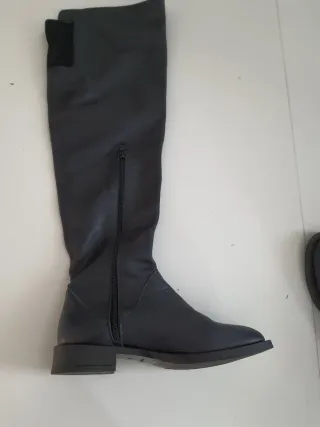 Stivali in pelle blu scuro  39