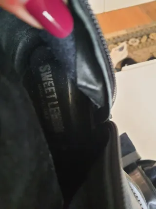 Stivali in pelle blu scuro  39