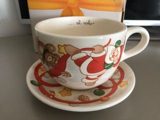 Tazza grande con Babbo Natale e pupazzo di neve