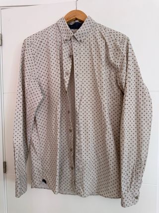 Camisa Pull&Bear Beige/Marrón Estampada