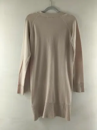 Chaqueta larga de punto beige