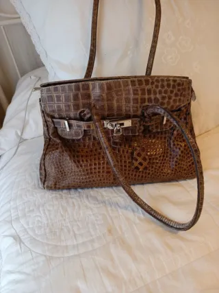 Borsa in pelle stile coccodrillo Hermes