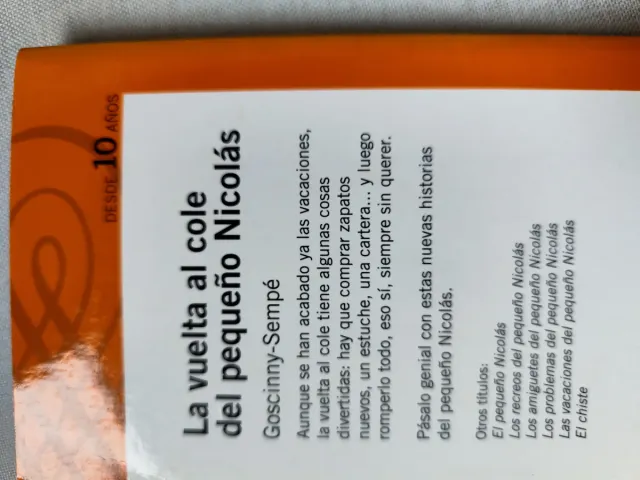 EL PEQUEÑO NICOLAS VUELTA AL COLE (S. NARANJA) ...