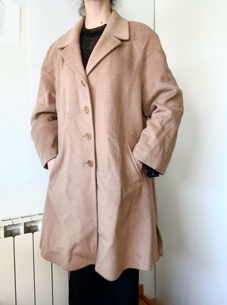 LIQUIDACIÓN: Abrigo de lana vintage color beige