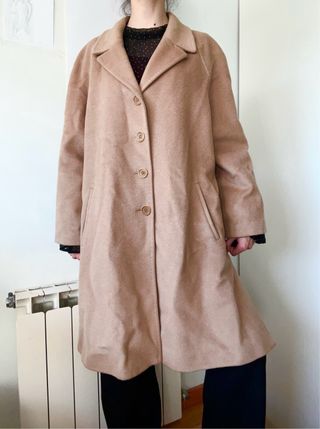 LIQUIDACIÓN: Abrigo de lana vintage color beige