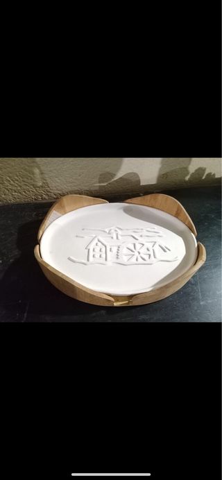 Vassoio Mulino Bianco in ceramica e legno