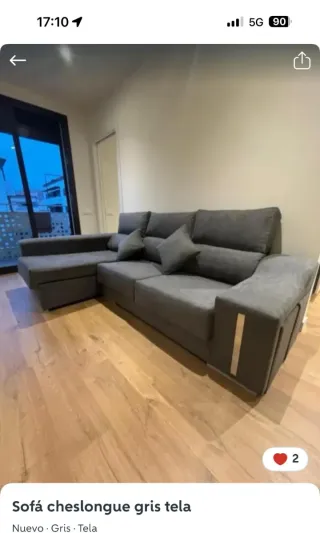 Divano chaiselongue Óscar 2,60 m disponibile in Marengo, Chocolate e Beige