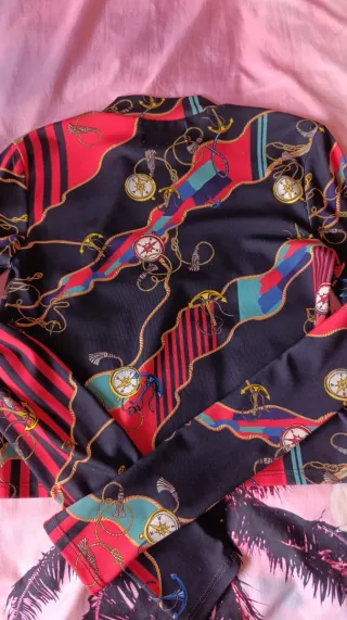 Conjunto Top y Falda Estampado Náutico