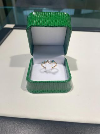 Anillo Oro 18K Topacio Circonitas