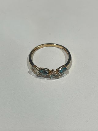 Anillo Oro 18K Topacio Circonitas