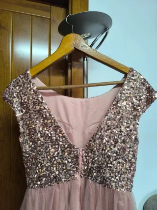 Vestido Lentejuelas Rosa Talla L Eva & Lola