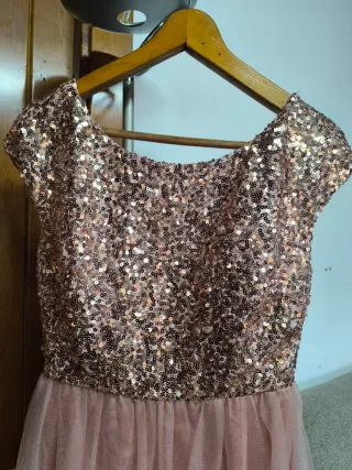 Vestido Lentejuelas Rosa Talla L Eva & Lola