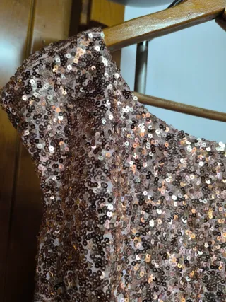 Vestido Lentejuelas Rosa Talla L Eva & Lola