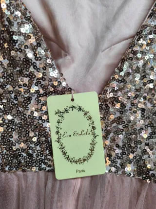 Vestido Lentejuelas Rosa Talla L Eva & Lola