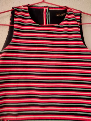 Camiseta Zara Rayas Azul Rojo