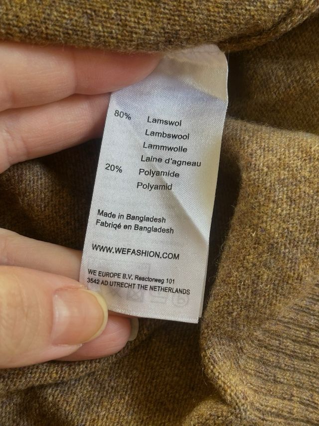 Jersey We Fundamentals en color mostaza 80% lana