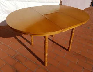 Mesa comedor pino redonda extensible a ovalada