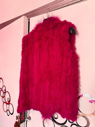 Chaleco Pelo Natural color fucsia