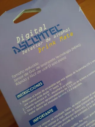 DETECTOR ALCOHOL Y GAS ASCOMTEL Drink Mate