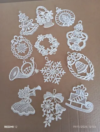 Decorazioni Vetrate Albero Pizzi Natalizi Bianco