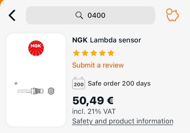 Sonda Lambda NTK OZA683-EE3 Mercedes Gasolina
