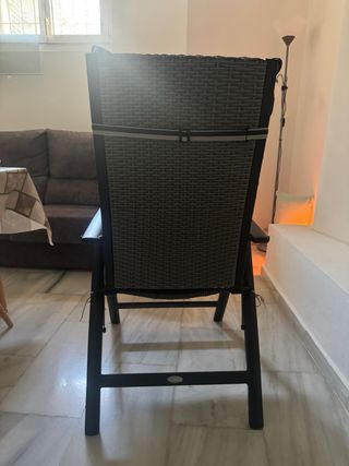 Sillón de Jardín Rayas Beige y Negro