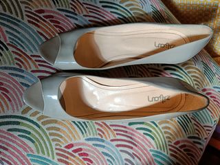 Zapatos Peep Toe Tacón alto 10 cm. Beige. Talla 41