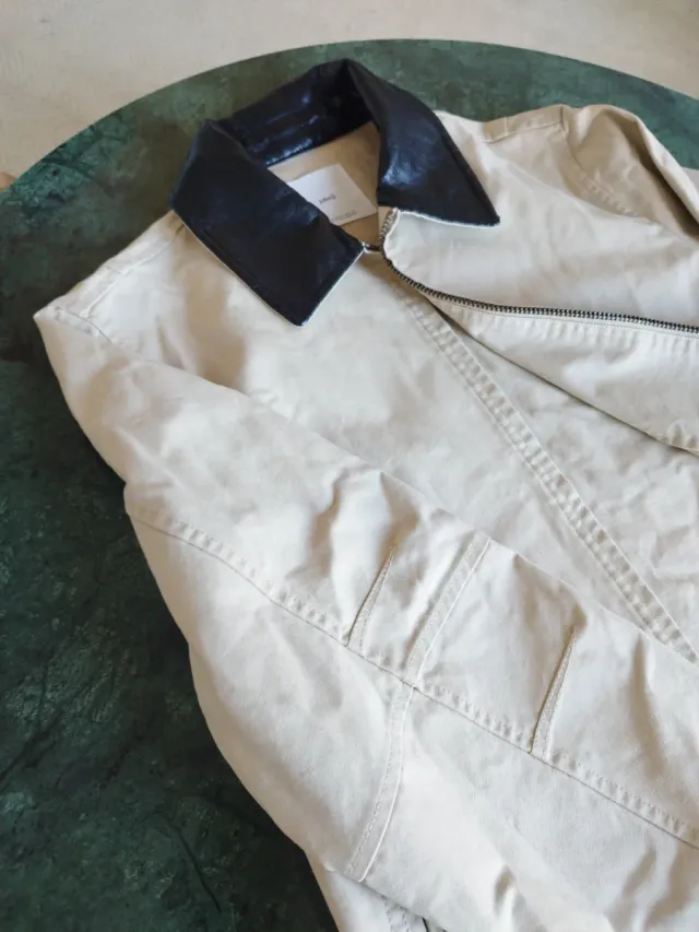 Chaqueta Mango Beige y Negra Talla S