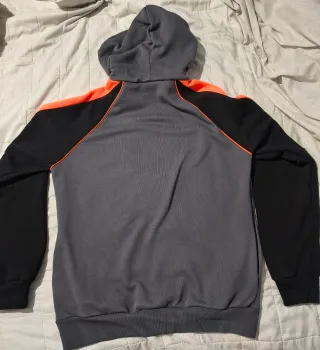 Felpa con cappuccio Gola grigia e arancione