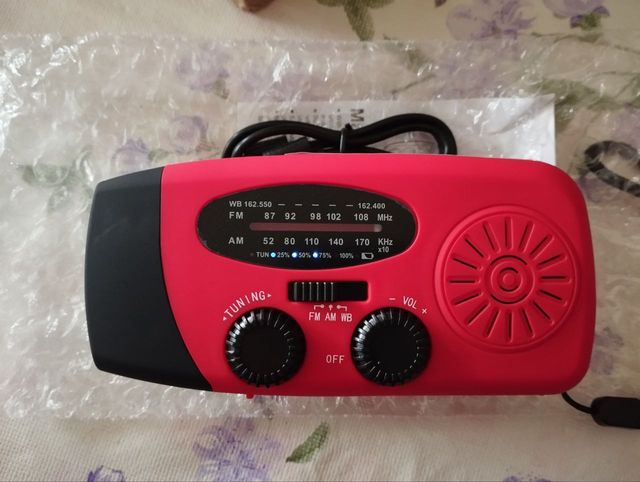 Radio Emergencia Solar Manivela+PowerBank+linterna