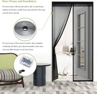 Mosquitera para puerta negra