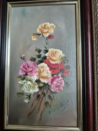 2 Cuadros GISBERT: Óleo de Flores de Helio Gisbert