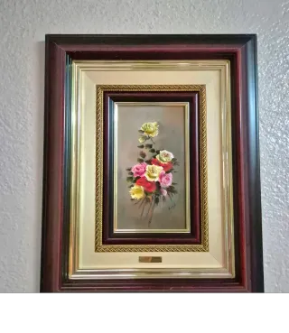 2 Cuadros GISBERT: Óleo de Flores de Helio Gisbert