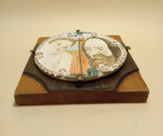 CERAMICA PADRE PIO Legno DIPINTO A MANO