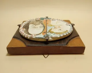 CERAMICA PADRE PIO Legno DIPINTO A MANO