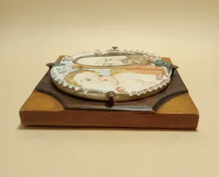 CERAMICA PADRE PIO Legno DIPINTO A MANO