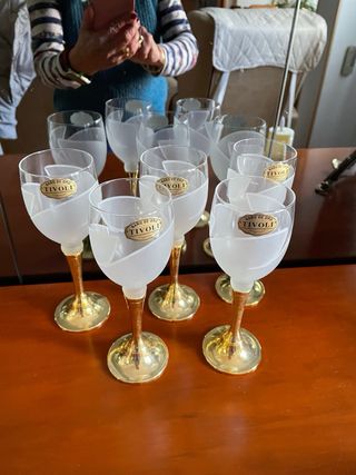 Juego 5 copas pie dorado Tívoli