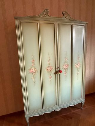 Armadio Veneziano Legno Dipinto Fiori